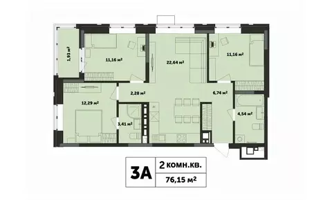 3-к кв. Удмуртия, Ижевск ул. Академика Павлова (76.15 м)