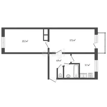 2-к кв. Челябинская область, Челябинск ул. Красного Урала, 1 (45.0 м)