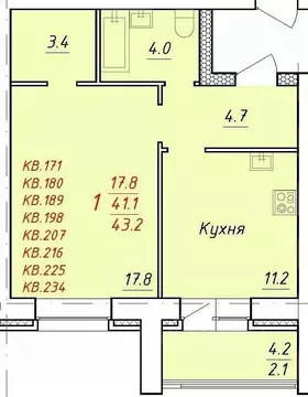 1-к кв. Алтайский край, Новоалтайск Индустриальная ул., 18А (43.2 м)