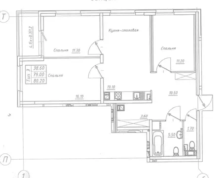 3-к кв. Санкт-Петербург пос. Шушары, просп. Старорусский, 10 (79.0 м)