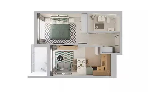 1-к кв. Калининградская область, Светлогорск пос. Отрадное,  (37.81 м)