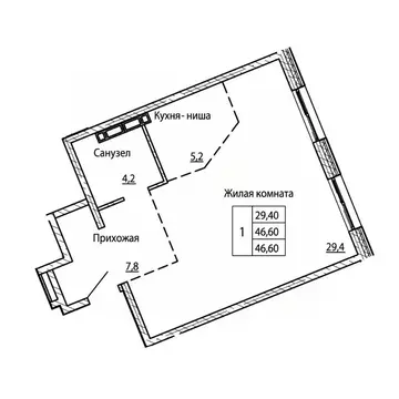 1-к кв. Приморский край, Владивосток Снеговая Падь мкр,  (46.6 м)