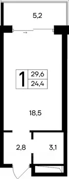 1-к кв. Крым, Евпатория Курортный кв-л,  (29.6 м)