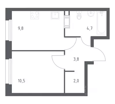 1-к кв. Москва Сосенское поселение, просп. Куприна, 30к9 (30.8 м)