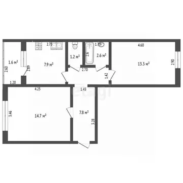 2-к кв. Башкортостан, Стерлитамак ул. Дружбы, 37А (49.1 м)