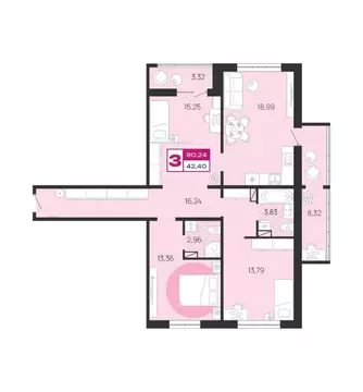 3-к кв. Брянская область, Брянск Медовый кв-л, поз8 (90.24 м)