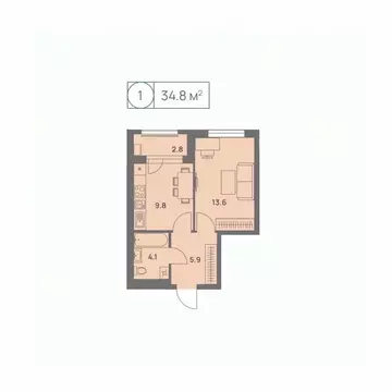 1-к кв. Пермский край, Пермь Трамвайная ул., 27 (34.8 м)