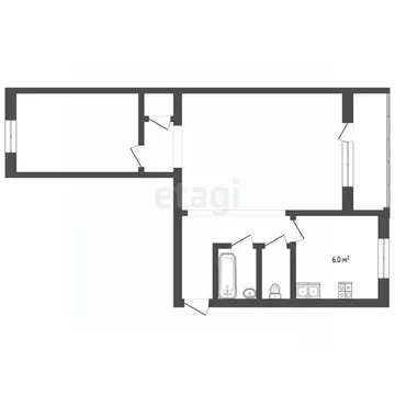 2-к кв. Ярославская область, Ярославль ул. Туманова, 8 (45.7 м)