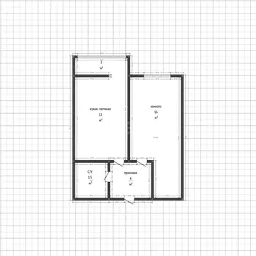 1-комнатная квартира: Краснодар, Командорская улица, 15/1 (35.1 м)
