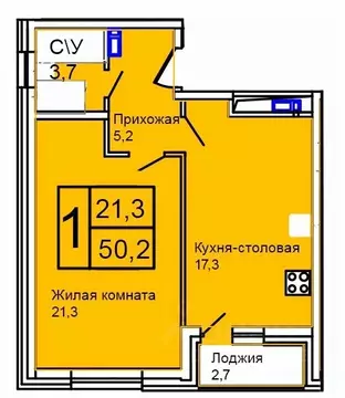 1-к кв. Москва, Москва, Троицк  (50.2 м)