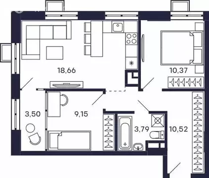 2-комнатная квартира: Красногорск, микрорайон Павшино, жилой комплекс ...