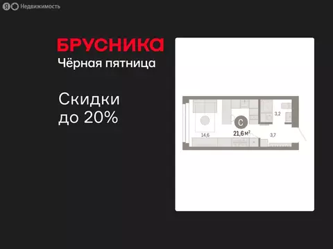 Квартира-студия: Новосибирск, Большевистская улица, 66 (21.56 м)