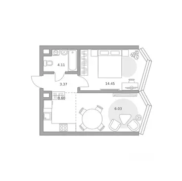 1-к кв. Москва ул. Народного Ополчения (42.69 м)