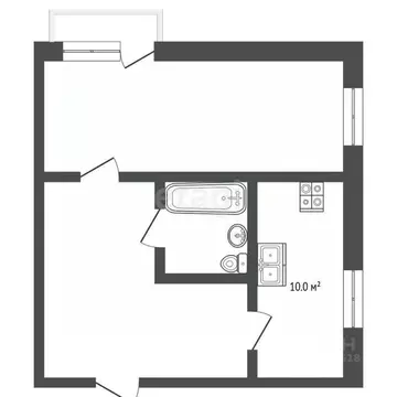 1-к кв. Омская область, Омск Верхнеднепровская ул., 263к1 (43.9 м)