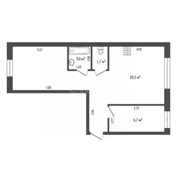 2-к кв. Тюменская область, Тюмень ул. Монтажников, 12 (49.0 м)