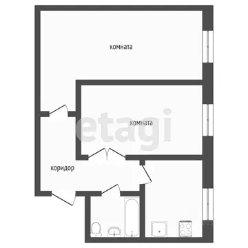 2-к кв. Коми, Ухта пос. Озерный, ул. Чернова, 10 (42.5 м)