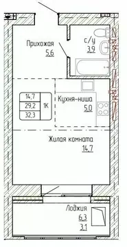 1-к кв. Алтайский край, Новоалтайск ул. Титова, 6 (32.3 м)