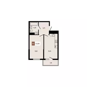 1-к кв. Ростовская область, Аксайский район, Щепкинское с/пос, пос. ...