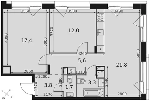 Продается 3-комнатная квартира