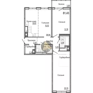 2-комнатная квартира: Санкт-Петербург, набережная реки Каменки, 3к3 ...