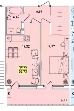 1-к кв. Ярославская область, Ярославль 2-й мкр,  (52.73 м)