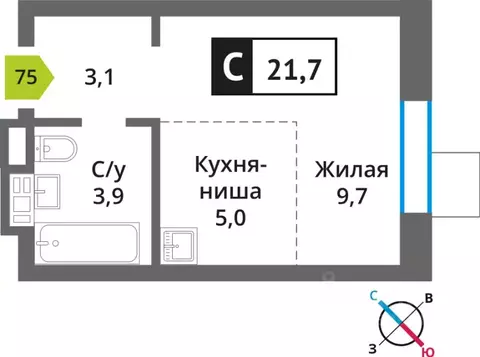 1-к кв. Московская область, Красногорск городской округ, пос. Светлые ...