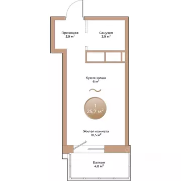 Студия Красноярский край, Красноярск ул. Партизана Железняка (25.7 м)