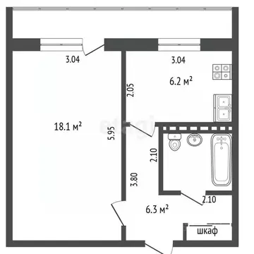 1-к кв. Марий Эл, Йошкар-Ола ул. Йывана Кырли, 19 (42.5 м)