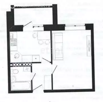 1-комнатная квартира: Можга, Заводской переулок, 20 (34.3 м)