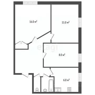 3-к кв. Вологодская область, Череповец Комсомольская ул., 37 (51.1 м)