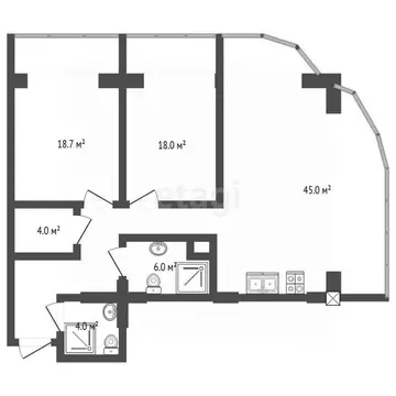 2-к кв. Крым, Ялта ул. Ореховая, 23 (105.0 м)