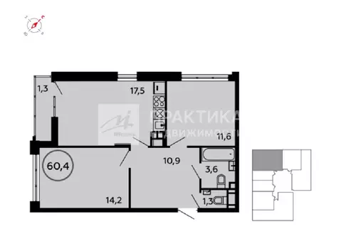 Продается 2-комнатная квартира