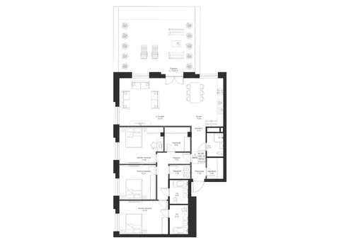3-к кв. Татарстан, Казань Мифы жилой комплекс (146.85 м)