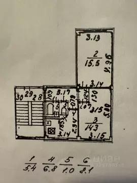 2-к кв. Санкт-Петербург Октябрьская наб., 80К3 (45.1 м)