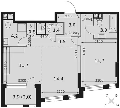 2-к кв. Москва Варшавское ш., 1 (60.0 м)