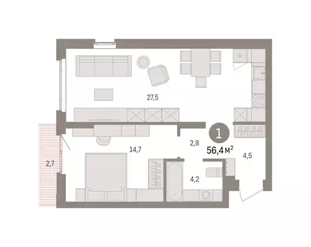 1-комнатная квартира: Екатеринбург, жилой район Сортировочный, ...