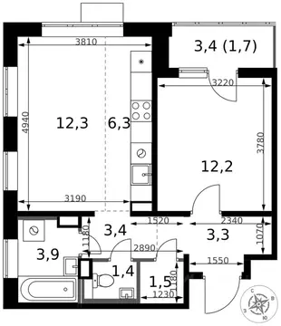 2-к кв. Московская область, Химки Клязьма-Старбеево мкр, Международный ...