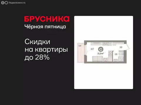 Квартира-студия: Екатеринбург, жилой район Сортировочный, микрорайон ...