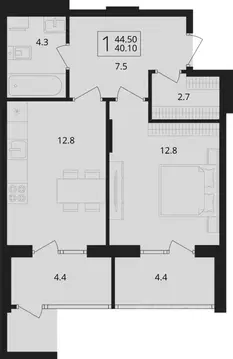 1-к кв. Брянская область, Брянский район, Снежское с/пос, пос. Путевка ...