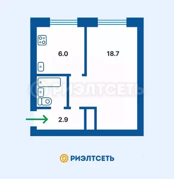 1-к кв. Мурманская область, Мурманск ул. Академика Книповича, 37 (31.2 ...