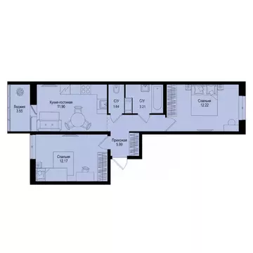 2-к кв. Ленинградская область, Всеволожский район, Заневское городское ...