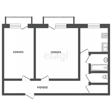 2-к кв. Ярославская область, Ярославль проезд Матросова, 18 (44.3 м)