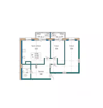 3-к кв. Саха (Якутия), Якутск ул. Кузьмина, 18 (70.85 м)