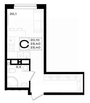 Студия Ростовская область, Аксай просп. Аксайский (23.4 м)
