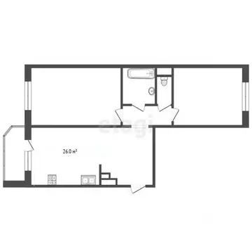 2-к кв. Тюменская область, Тюмень ул. Николая Никитина, 2к1 (67.0 м)