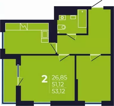 2-к кв. Башкортостан, Уфа просп. Дружбы Народов, 49 (53.12 м)