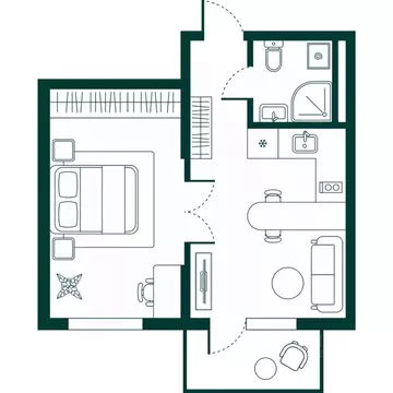 2-к кв. Дагестан, Дербент Новая История жилой комплекс (43.71 м)
