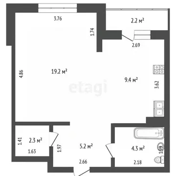 1-к кв. Ханты-Мансийский АО, Ханты-Мансийск Южный мкр, ул. Ямская, 12 ...