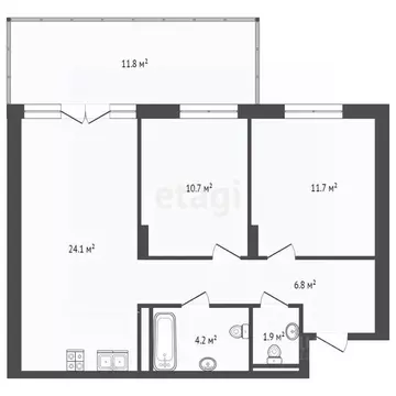 2-к кв. Тюменская область, Тюмень ул. Виктора Тимофеева, 10 (58.0 м)