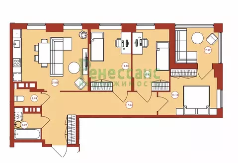 3-комнатная квартира: Брянск, улица Горбатова, 18 (81 м)
